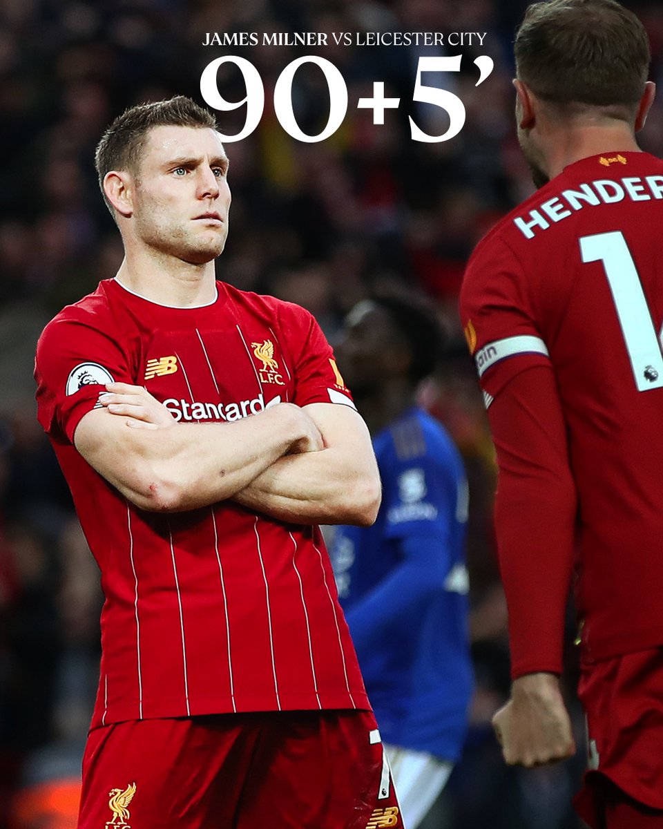 LFC's tweet photo. Cool, calm, and collected 🥶

Late drama as Milner scored from the spot to secure all three points against the Foxes ⏪ 05/10/19 🗓️ https://t.co/RyGP4BleZ6