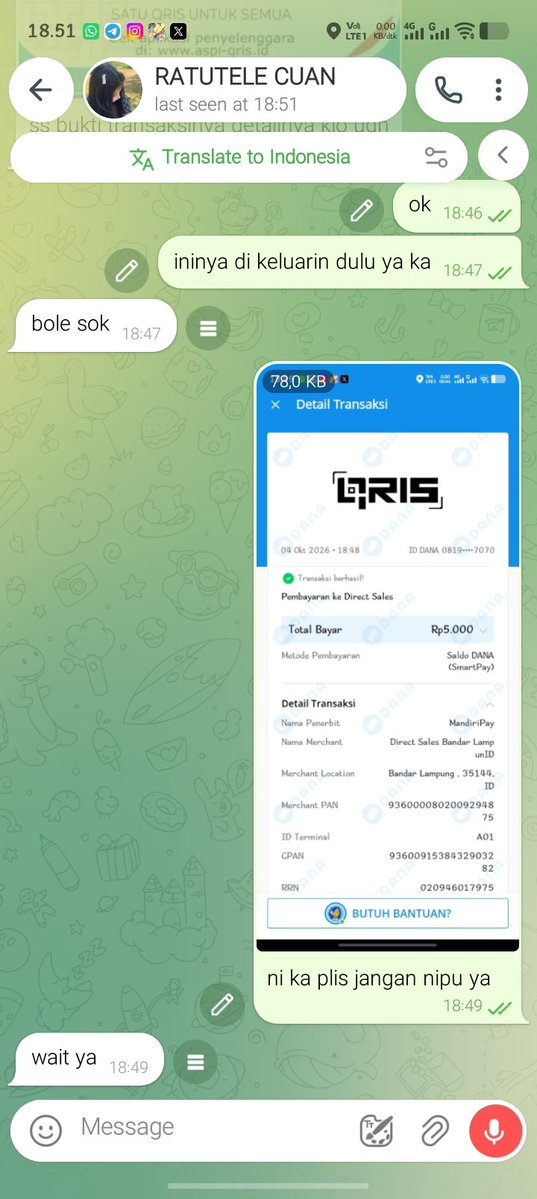 Zeeeyun_'s tweet photo. plis deh guys jan kaya aku suka banget di bohongin, ada aja masih yg scam, awalnya aku tergiur sewa telegram 1jam 170rb, tau tau nya scam aku udah filing sih kalo harus bayar dulu, soalnya aku udah di timpu 2 kali ini pertama aku di tipu 79rb sekarang 5rb 
#zonauangㅤ #discam https://t.co/KFr54NswO7