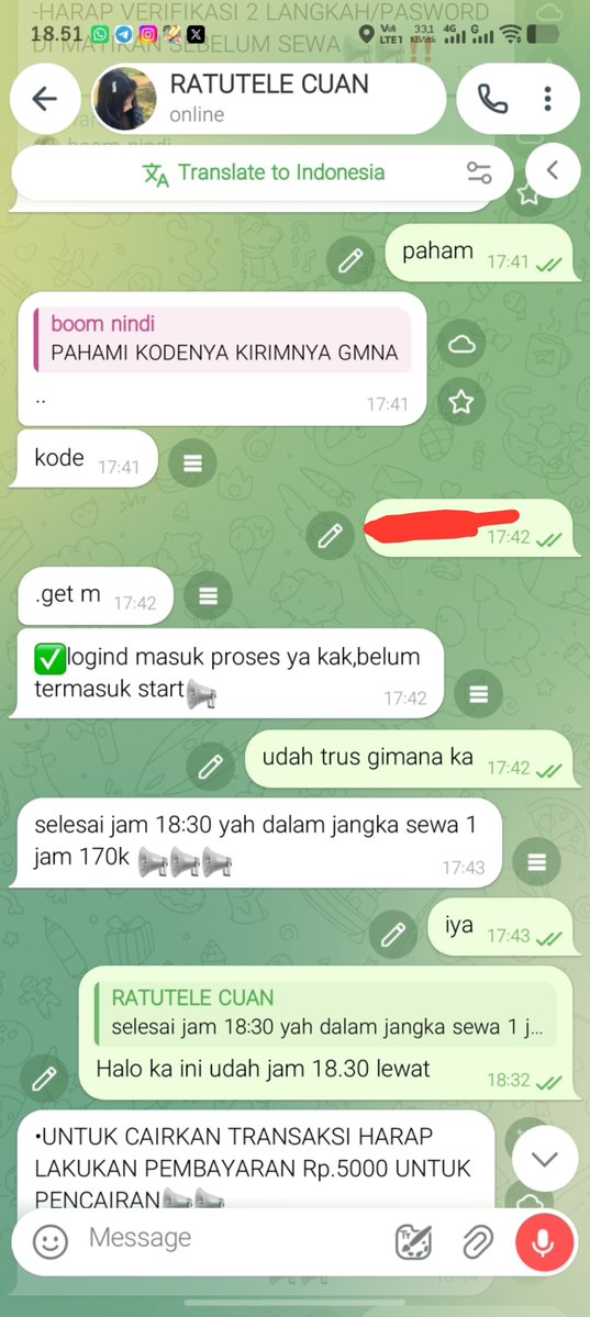 Zeeeyun_'s tweet photo. plis deh guys jan kaya aku suka banget di bohongin, ada aja masih yg scam, awalnya aku tergiur sewa telegram 1jam 170rb, tau tau nya scam aku udah filing sih kalo harus bayar dulu, soalnya aku udah di timpu 2 kali ini pertama aku di tipu 79rb sekarang 5rb 
#zonauangㅤ #discam https://t.co/KFr54NswO7