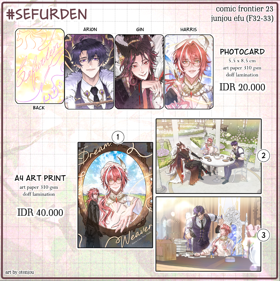 otenjou's tweet photo. Link form untuk PO pick up CF23 dan mail order akan dibuka besok (5 Oktober 2026) pukul 19.00 ya ( ´ ω ` ) 

Akan dibuka selama 7 hari hingga 12 Oktober 2026.

Berikut katalog untuk merch Sefurden. Akan ada merch dari fandom2 lain juga nanti ^^

Stay tuned! https://t.co/ETDwvd5udn