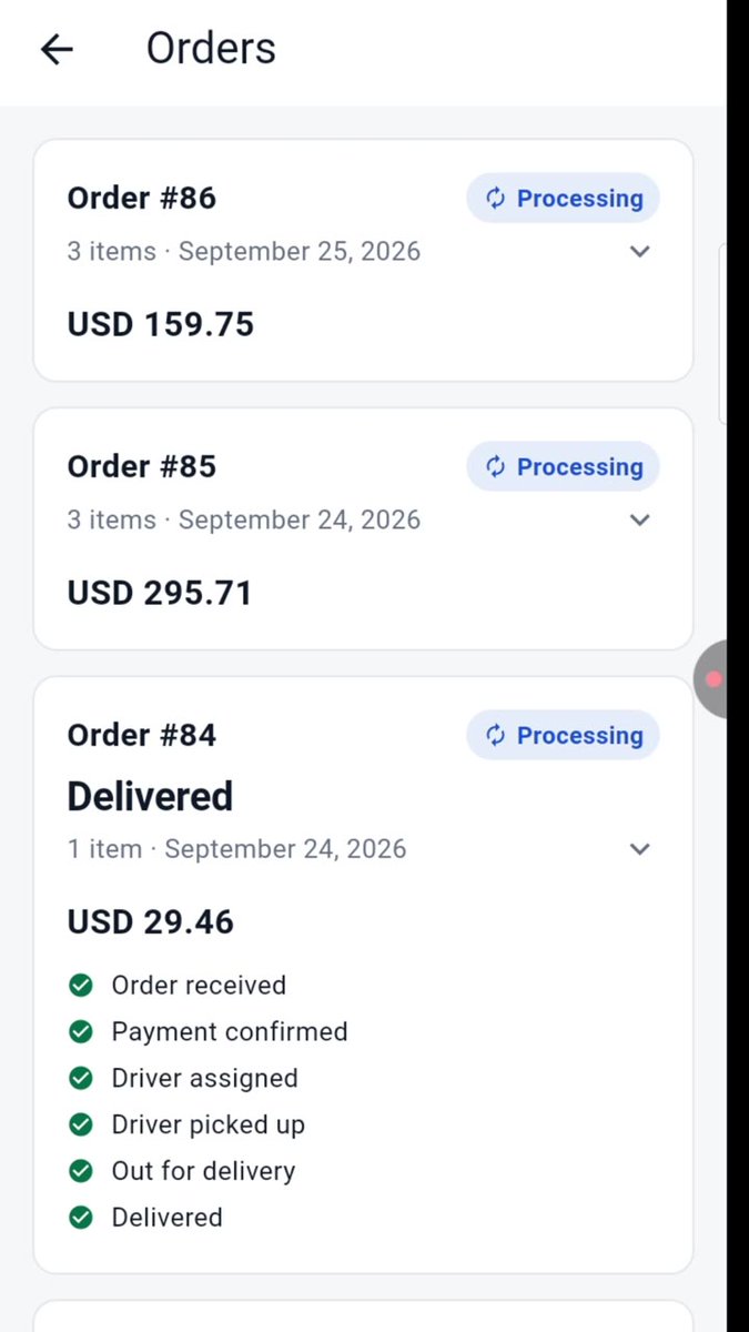 ryanplugins's tweet photo. 6. Track the order

Each order shows a live timeline from "Order received" to "Delivered" https://t.co/2V77DMU4hG