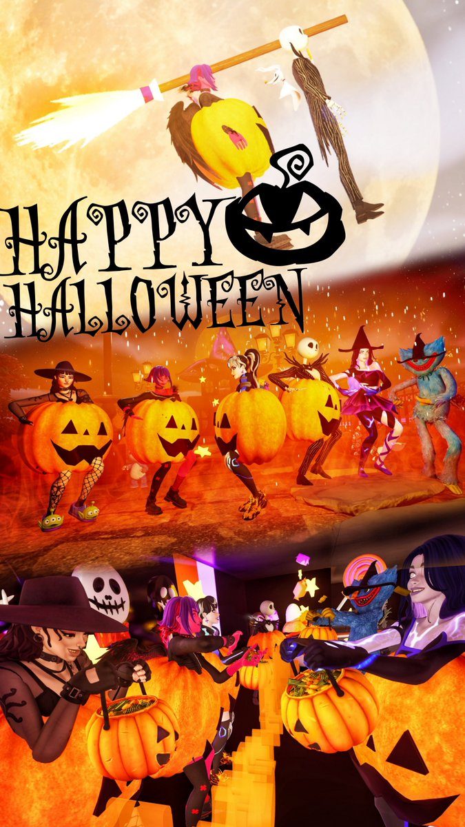 AhiruPe1129's tweet photo. フォトナでハロウィンパーティ🥳🎃
みのさん、みんくさん、も��さん、こさちさん、ほぴさんありがとうございました😊✨
ハギーワギーのもりさんはパンツ被ってるしジャックのみのさんとほうきに座ってるはずが脳天貫かれて吊るされてた🤣✨みんなでかぼちゃダンス💃楽しい時間をありがとう☺️✨ https://t.co/tBfNTBCsp2