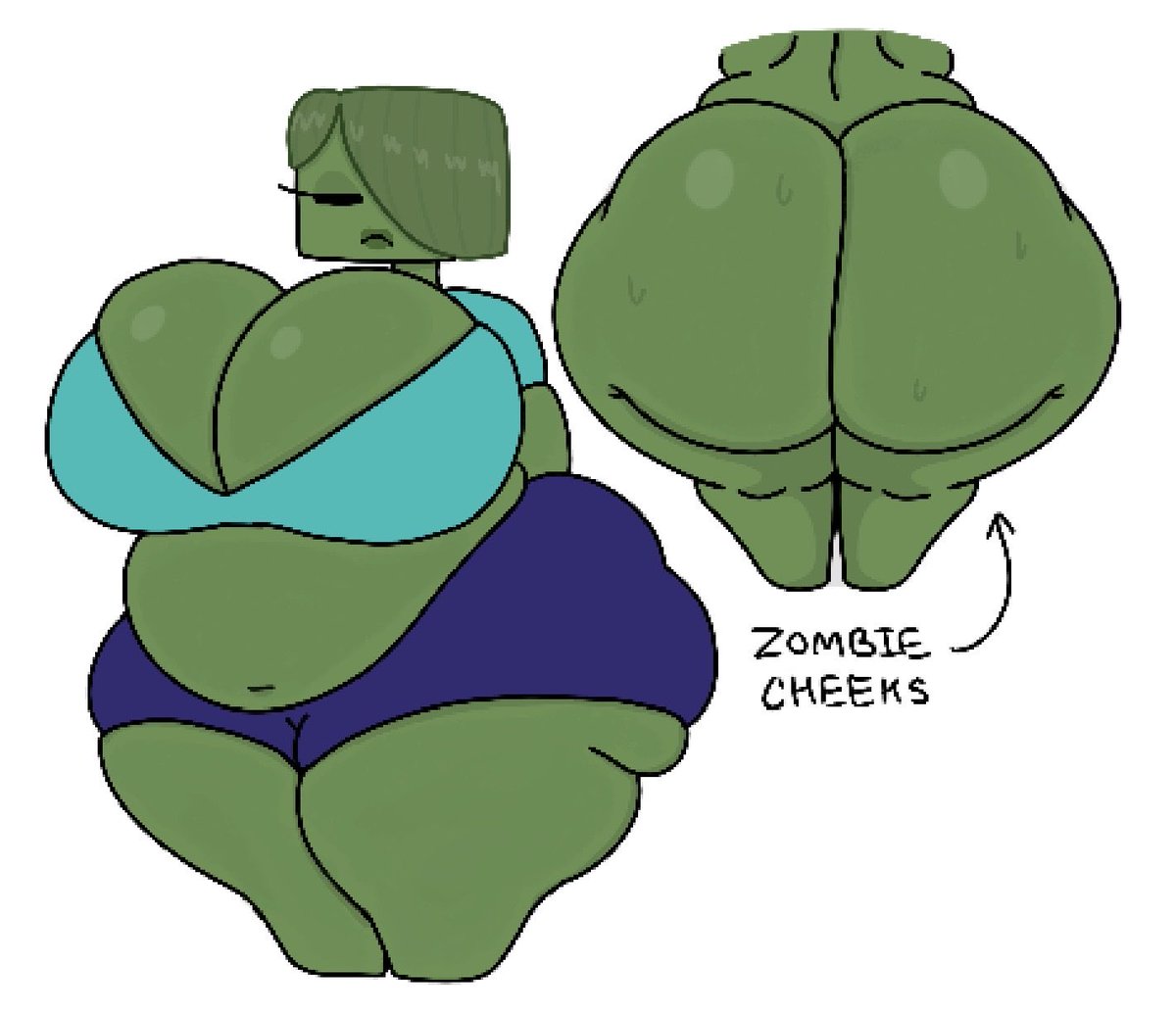 THESLASHFIVE1's tweet photo. Thicc Minecraft zombie. https://t.co/rlCf7JO6Hg