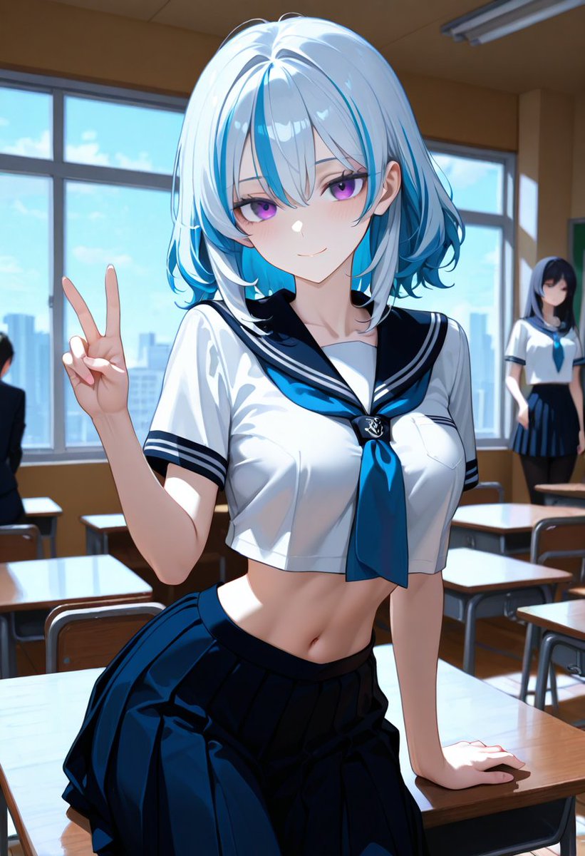 DefrostedGentl's tweet photo. ふーん…他の子のことばっかり見てるんだ。…私のこと、もっと見てよ、バカ。
🇺🇸 Hmph... gazing at other girls all the time. ...Look at me more, idiot.
🇨🇳 哼——……净盯着其他女孩子看呢。……多看着我一点啊，大笨蛋。

#るみ #AIart https://t.co/Sl9uGY9AYF