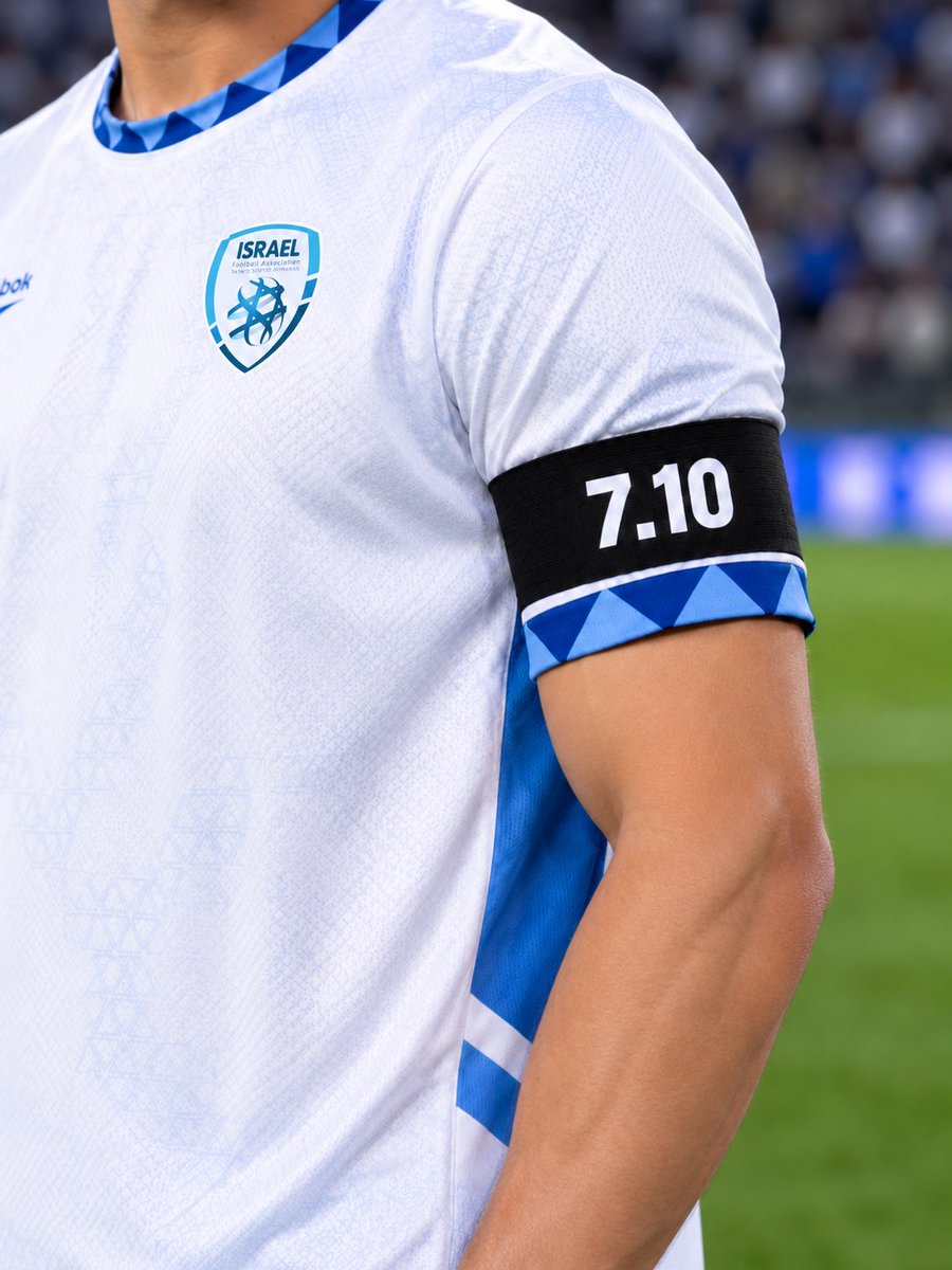 ISRAELFA's tweet photo. @UEFA has approved the Israel Football Association’s request for the national team to wear black armbands in tonight’s match against @IrelandFootball in memory of those murdered in the October 7 massacre.

May their memory be a blessing. https://t.co/nWyl32B4oP
