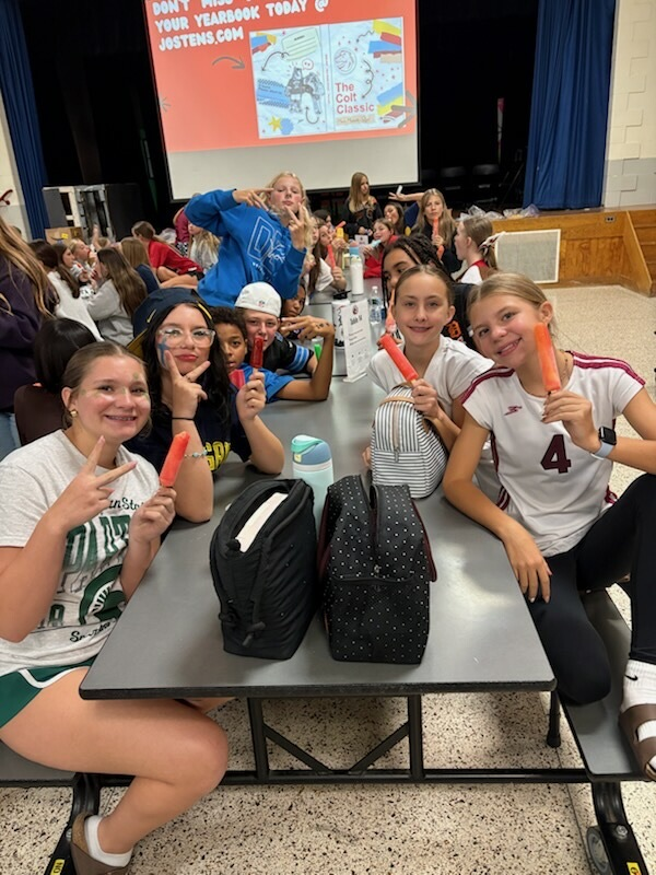 MuirColts's tweet photo. Fun Friday! Our last day of Spirit Week ended with Sports Day and a 7th grade popsicle party to celebrate the 7th graders having the most spirit at the assembly.  Go Colts! https://t.co/EcbwpZIVy6