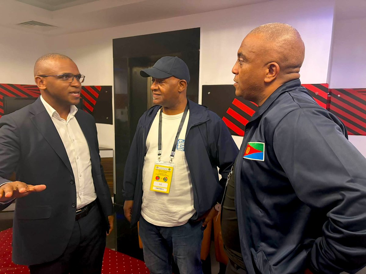 ytmn2's tweet photo. During the match against South Africa, we had the pleasure of meeting Luxolo September, Head of TV and Broadcasting (Commercial) at the Confederation of African Football (CAF). During our conversation, we discussed exciting developments in African football broadcasting. Notably, all upcoming matches will be broadcast live, giving fans in Eritrea and around the world the chance to watch the action in real time. Viewers can tune in on popular channels such as beIN Sports TV, DAZN, CANAL+, SuperSport, and several other broadcasting platforms. In addition to the good news about live match coverage, the Eritrean National Team has successfully returned home after their recent travels. They are now focused on preparing thoroughly for the series of important matches scheduled for November, which are sure to engage and excite football fans everywhere. #ENFF, #DiscoverEritrea, #EmbassyMedia #CAF #CECAFA #AfricaFootball