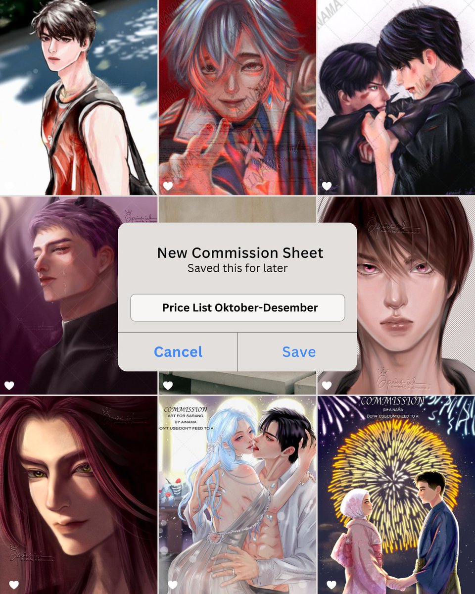 apaintink's tweet photo. Open Commission!! Here is my price list for October-December 2026. Trying to be more active on X🥰 https://t.co/gNGDDZWThl