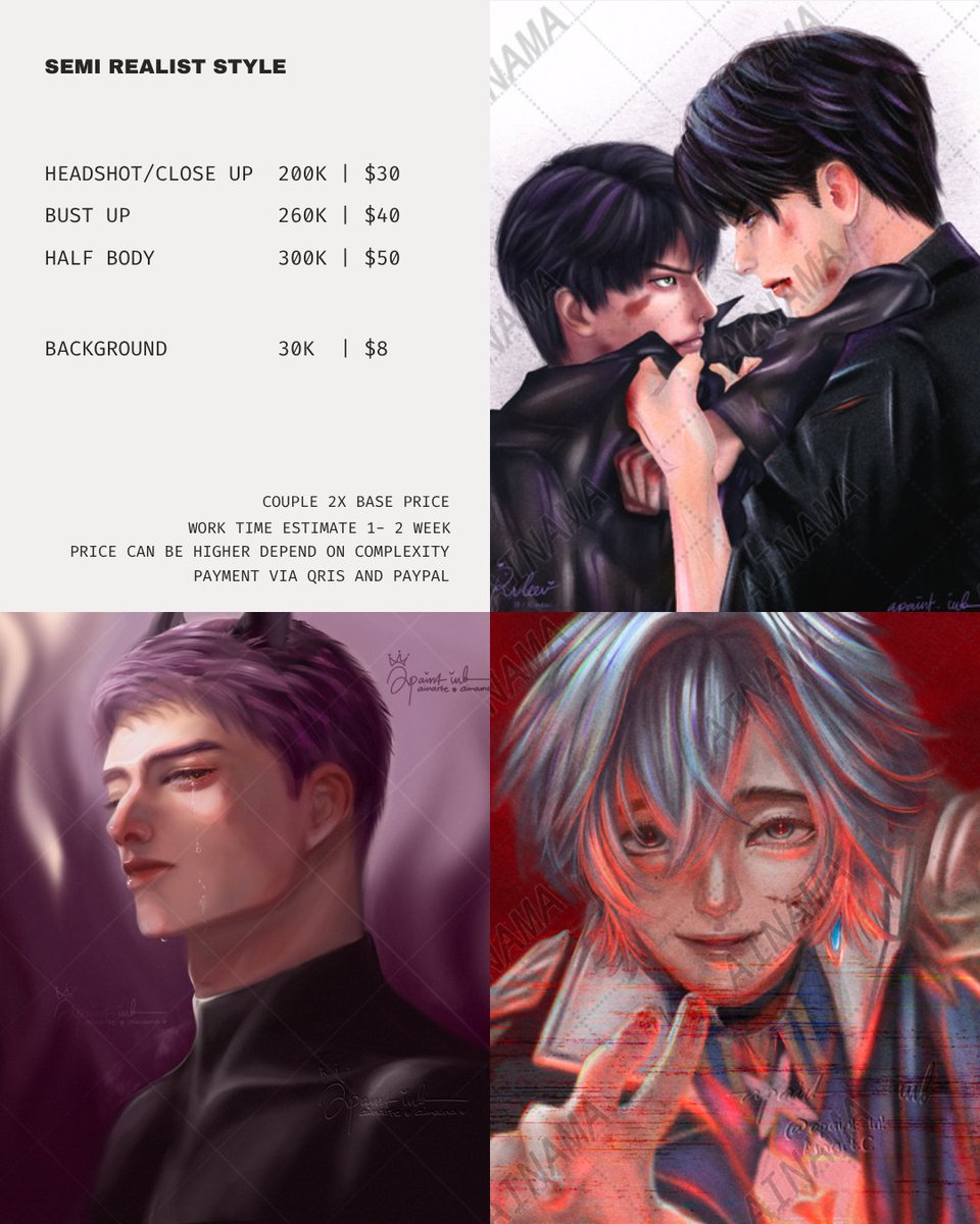 apaintink's tweet photo. Open Commission!! Here is my price list for October-December 2026. Trying to be more active on X🥰 https://t.co/gNGDDZWThl