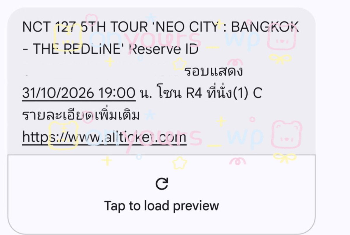 onyours_wp's tweet photo. รอบวันที่ 31/10 รอบเมม

โซน R4 แถว C

ราคา 3,930 บาท เท่าราคาบัตร

รับผ่อน/รับมัดจำ
อยากผ่อนนานแค่ไหนลองคุยกันดูก่อนได้ค่ะ
เค้ายินดีแลกคอนแทคเพิ่มเติม
เราแลกบัตรแข็งให้ค่ะ

#NCT127_5TH_NEOCITY_BANGKOK_THE_REDLINE
#THE_REDLINE_BANGKOK
#THEREDLINEinBKK https://t.co/0btfr7lHcD