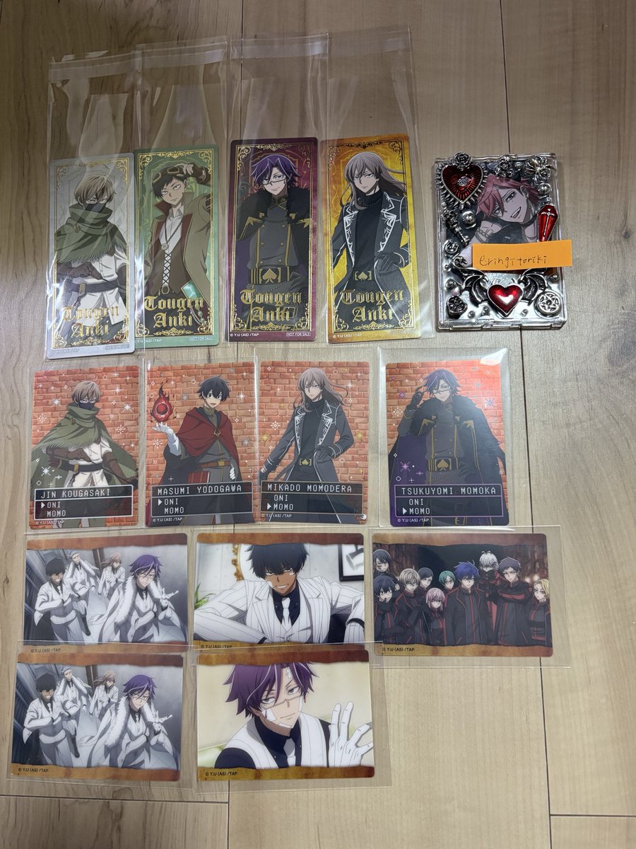 k_s_k1128's tweet photo. 【交換】桃源暗鬼 RPG 冒険譚 アニメイトフェア 箔押ししおり

譲)皇后崎、桃寺、桃華、並木度、淀川

求)花魁坂＞無陀野＞無陀野場面写

郵送希望
できれば同じ絵柄同士交換希望
ご不快でなければ比率違い交換可能
まとめての方優先
お気軽にお声掛けください🙇‍♀️ https://t.co/Hkf3LL7B7t