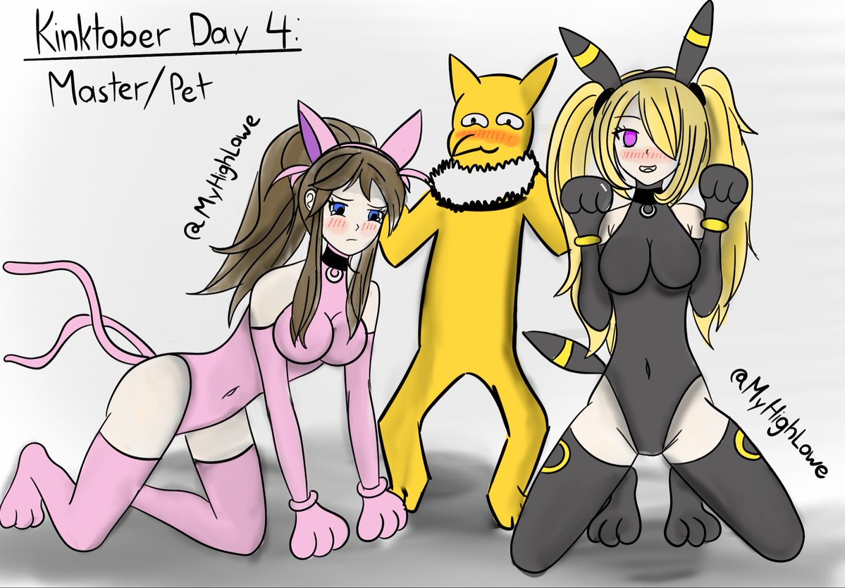 MyHighLowe's tweet photo. Kinktober Day 4

Hypno captures champion Cynthia &amp; his former trainer Hilda.
He dressed them in latex Espeon &amp; Umbreon costumes

All Characters 18+
#petplay #latex #hypnosis #hypno #nsfw #r34 #bondage #pokemon #fanart #hypnoart #kinktober #kinktober2026 https://t.co/eSMsLybA7L