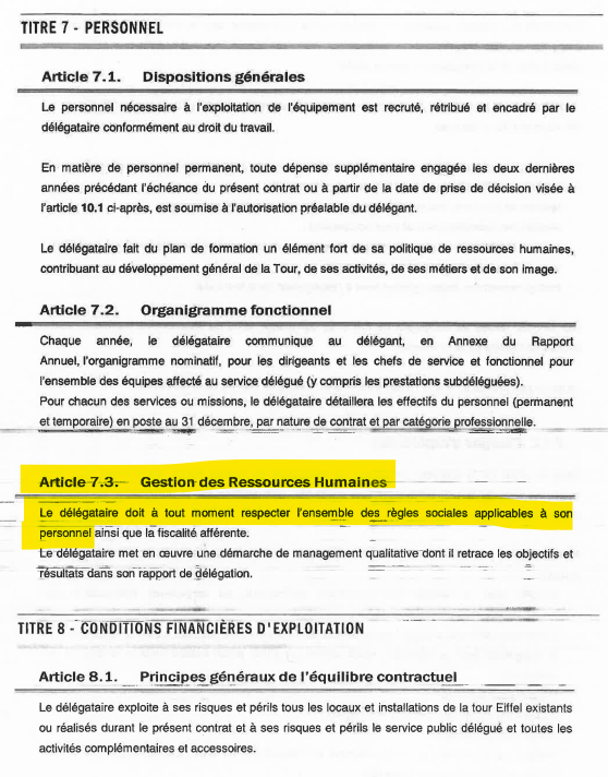 mtwit75's tweet photo. Tour Eiffel - éviction du personnel féminin pendant une visite privée. La convention entre la Ville de Paris et la société d'exploitation (détenue par elle) prévoit expressément que, pour s'assurer de la neutralité de l'exploitation, la Ville doit donner son agrément préalable à toute réservation privée d'espaces publics du site et doit en être notifiée un mois avant ➡️ Qui, à la mairie de Paris, a reçu la notification de la visite privée de la délégation religieuse avant l'ouverture au public ❓Logiquement au sein de la Direction des Finances et des Achats - Service des Concessions ❓ Si aucune des visites privées n'est notifiée, en contradiction donc avec la convention, le service concerné a-t-il réagit une seule fois❓ ➡️ Comment le maire socialiste de ParisCentre, qui préside la société, peut-il dire qu'il n'a pas a être informé des visites protocolaires, alors que la convention précise explicitement que la mairie doit être informée des privatisations ❓ ✅ Enfin, concernant le personnel, le Titre 6 (Article 6.1 / 7.3) rappelle que le délégataire doit à tout moment « respecter l'ensemble des règles sociales applicables à son personnel » (droit du travail, non-discrimination).