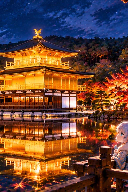 金閣寺 日本画 夜景 nicochi🎨AIイラスト on X: 