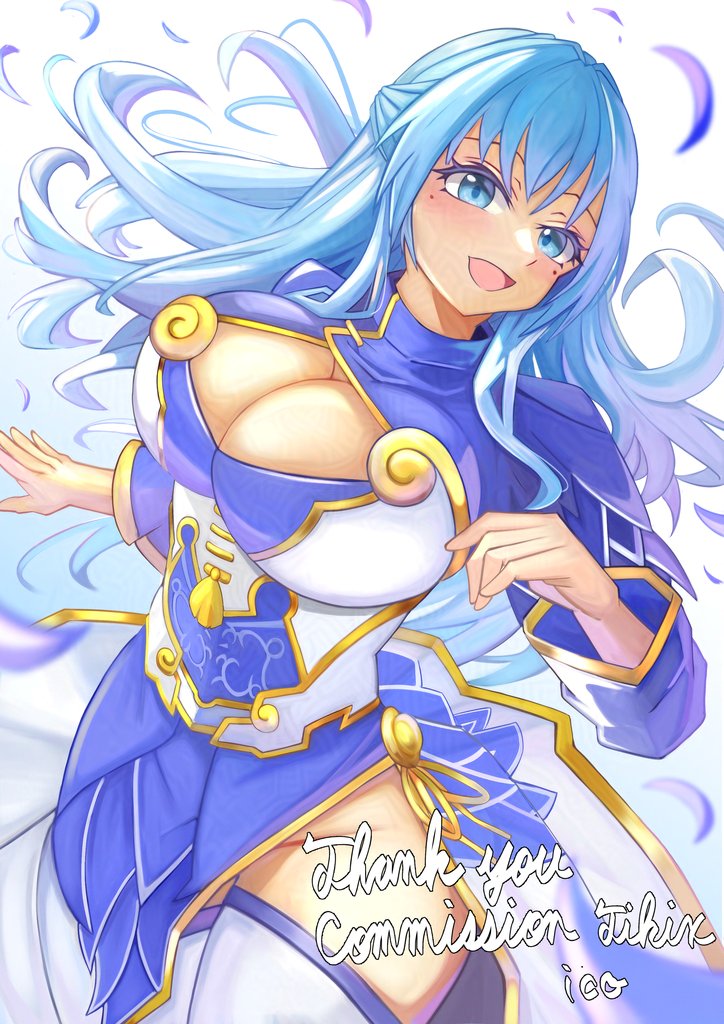 tikix's tweet photo. Skebでico様(@ ico_ico0702)に花騎士のブルーロータスさんを描いていただきました。
パワフルなムチムチボディに、刹那を切り取った躍動感が素晴らしいです…！
素敵なイラストをありがとうございました！
#花騎士
#フラワーナイトガールイラスト https://t.co/qmQedxhwZO