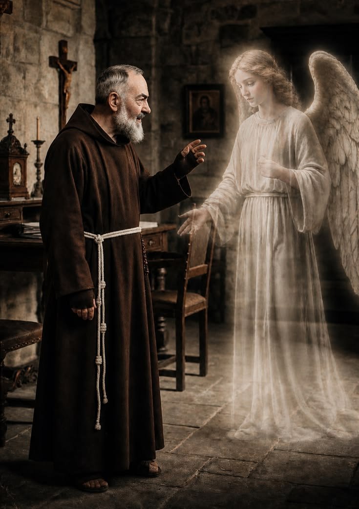 JustAdaugoijele's tweet photo. St. Padre Pio says: “Do not forget the guardian angel who is always with you and never leaves you, no matter what wrong thing you might do.” https://t.co/mB893JPJp3