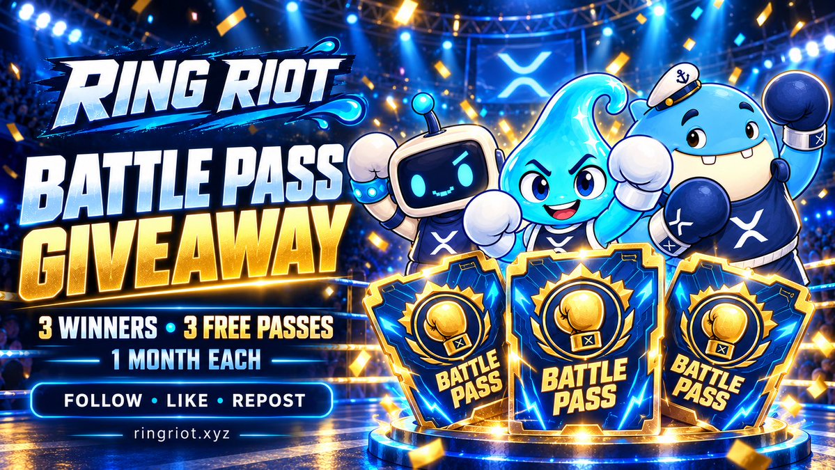 RingRiot_Game's tweet photo. 🥊 RING RIOT GIVEAWAY!

3 winners. 3 FREE one-month Battle Passes! 🔥

To enter:
✅ Follow @RingRiot_Game
❤️ Like this post
🔁 Repost

Step into the ring: https://t.co/DuaHM1Wp9Q

#RingRiot #XRP #Giveaway fuzzybear:native https://t.co/eXhaq8N35v