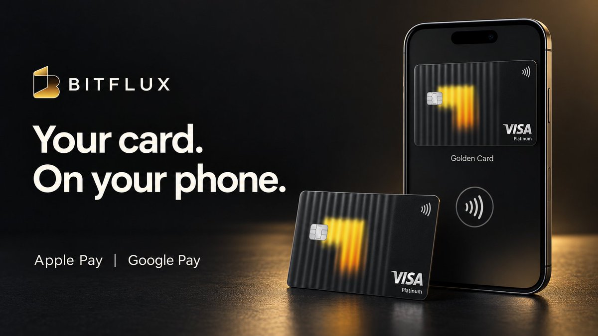 BitfluxCard's tweet photo. Your phone can carry your card, too.

Bitflux Golden Card supports Apple Pay and Google Pay, bringing card payments to the digital wallet you already use. https://t.co/QReIEpzABe