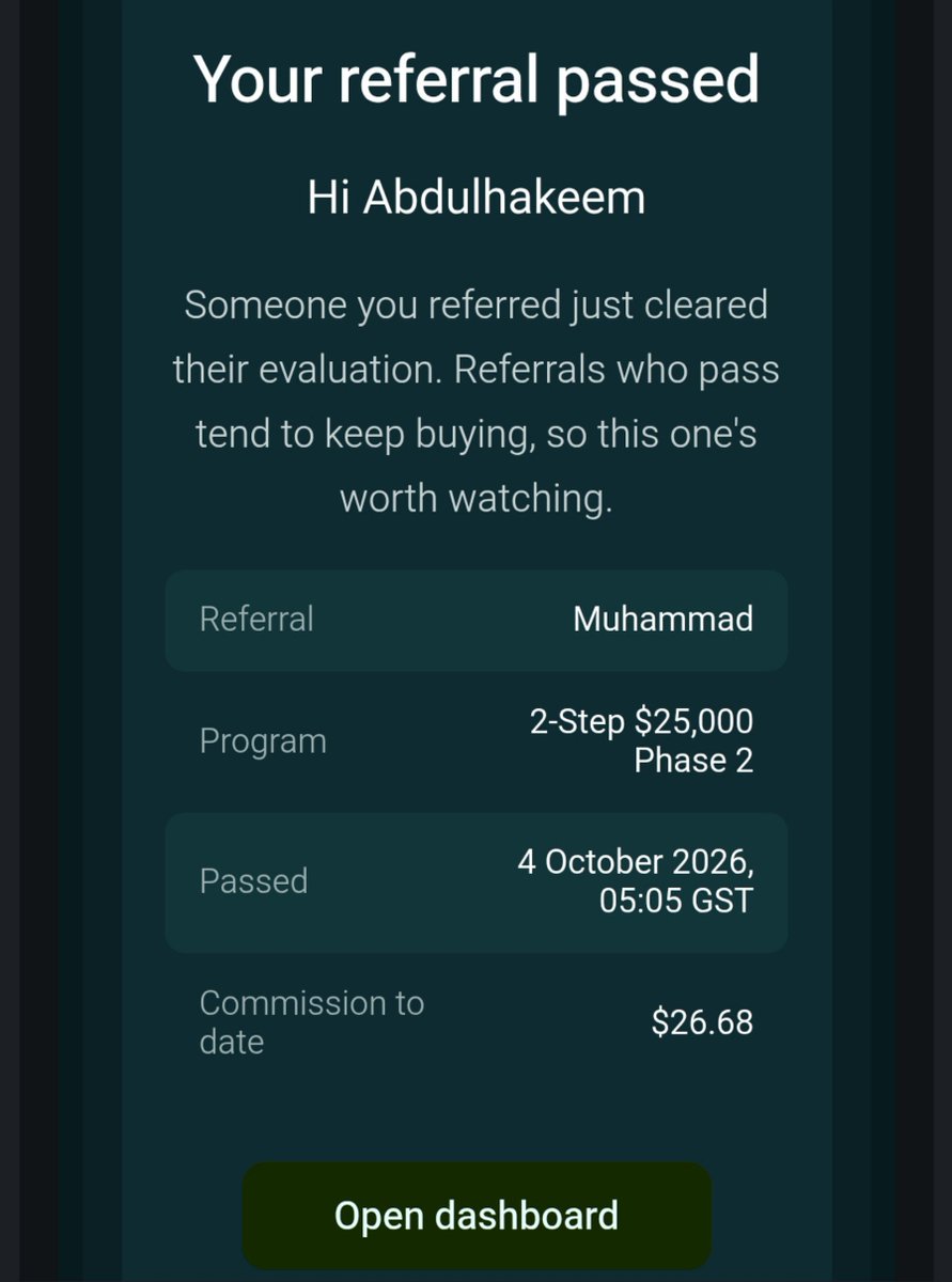 skyshark0's tweet photo. One of my referrals just passed his challenge 

Congratulations Muhammad https://t.co/lzPF9cBmGv