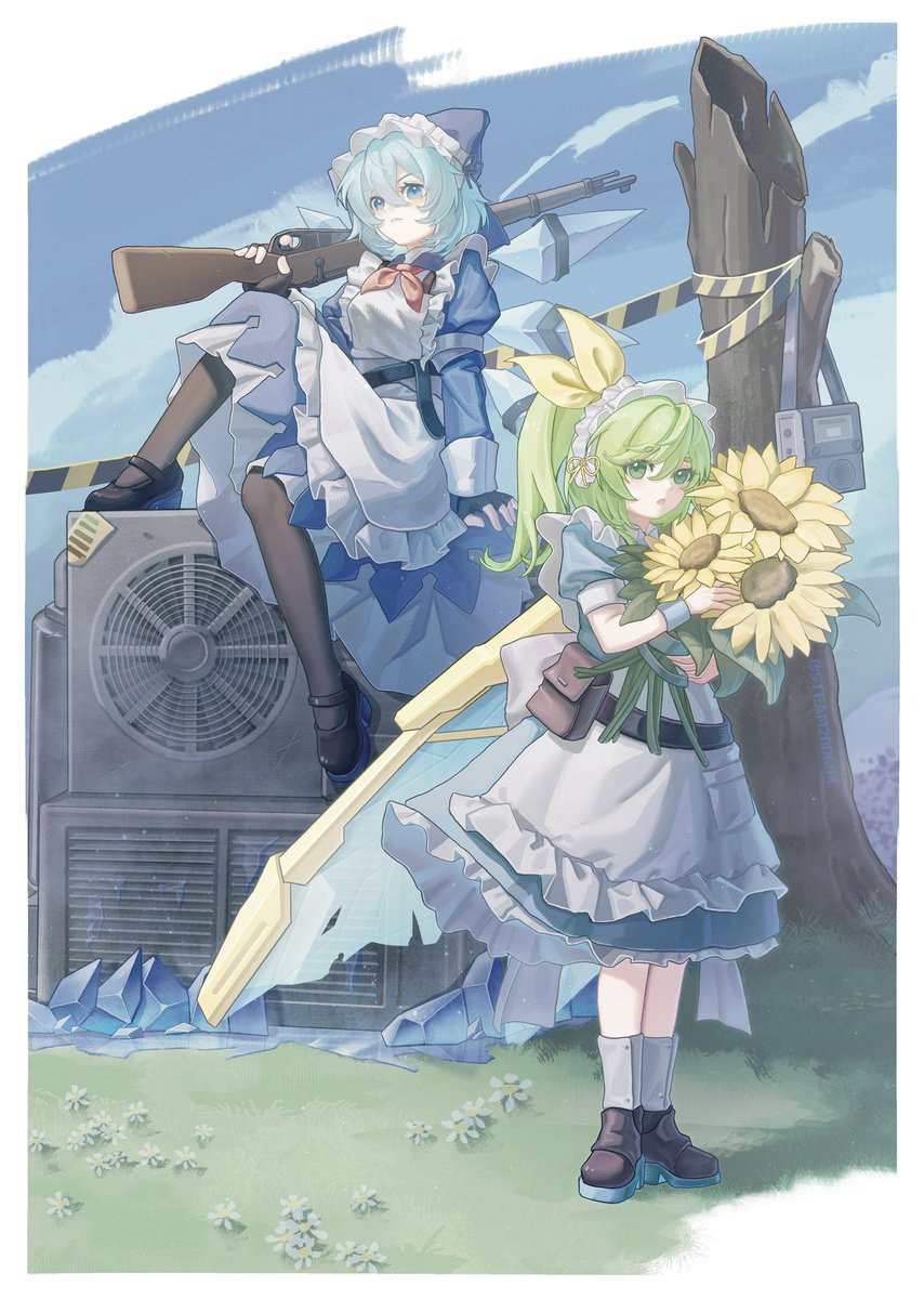STEAM200604's tweet photo. メイド🧊🪽🌻
#東方Project
#チルノ 
#大妖精 https://t.co/RWyKvgO3Yi