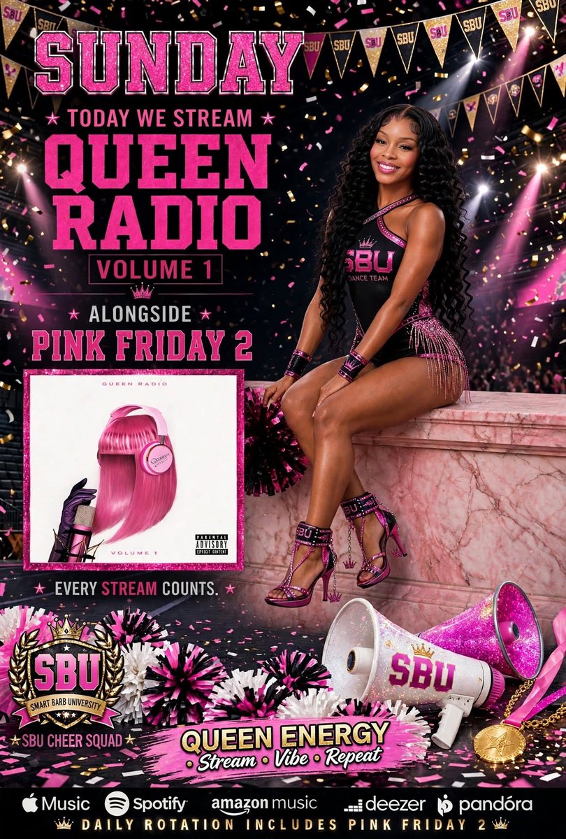 PrettyHustlerzz's tweet photo. Good Morning #CheerSquad π£
Itβs #QueenRadio Sunday π
Todayβs Focus Is #QueenRadio
Please Continue To Add All Of @NICKIMINAJ Discography To All Your Daily Playlists π
ππ§β’ #QueenRadio β’ https://t.co/hDwGGGTA0Q
ππ§ β’ #QueenRadio X #PF2 β’ https://t.co/ebevpl0IxN
ππ§β’ #QueenRadio X #PF2 X #BAAB β’ https://t.co/QD65qlVYpk
ππ§β’ #QueenRadio X #TPP β’ https://t.co/Zy0faxgBTD
ππ§β’ #QueenRadio β’ Sunday Boost β’ https://t.co/9ilHrln7nR
π§Weekly Schedule Links
π£π Spotify β’ https://t.co/edeOpScZTd
π£π Apple β’ https://t.co/sDSpQgvLgQ
π£π Amazon β’ https://t.co/PtIdmial7e
π£π YouTube β’ https://t.co/DnJpAT7RWe
#NickiMinaj #QueenRadio #BAAB #PF2 #TPP #SBU #Barbz