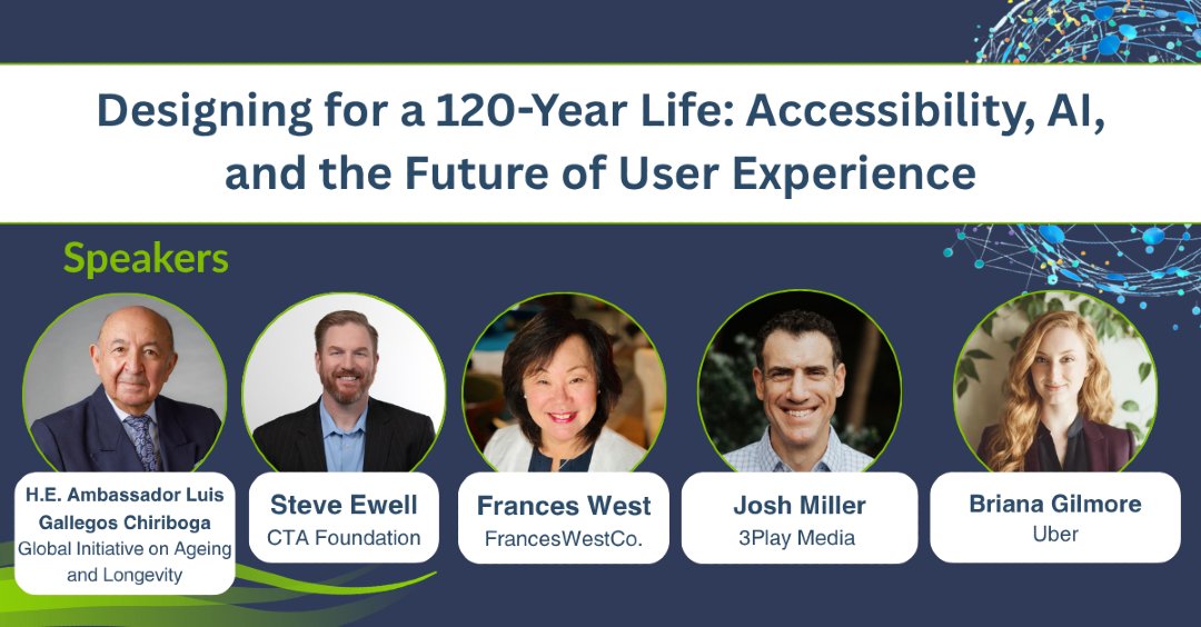 mEnablingSummit's tweet photo. #mEnabling26 Agenda Spotlight | Designing for a 120-Year Life: Accessibility, AI, &amp; the Future of User Experience

The chat will offer insights into designing products/services that support people throughout life to create inclusive experiences.

Register: https://t.co/VgSRNDVbUU https://t.co/oDfLvn9Se7