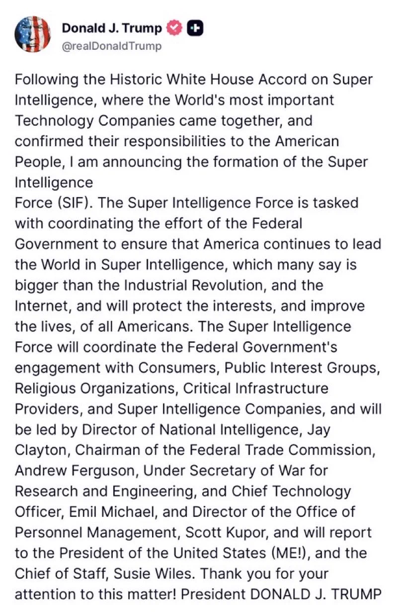 Trump Super Intelligence Force: What It Means for AI Policy