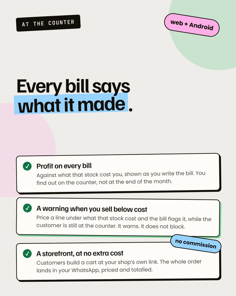 DevMarDe's tweet photo. Inventorini.

You buy in cartons. You sell in pieces. It counts both at once: open a carton and the pieces appear.

Profit on every bill. A warning before you sell below cost. No ads, on any plan. https://t.co/4T08AOmTS2