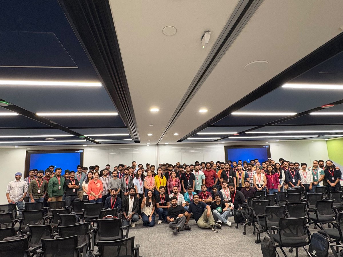 PriteshKiri's tweet photo. What a start! 🚀

Yesterday we hosted the first-ever @aidevcircle by @ReactPlayIO meetup at @PhonePe 

and 105+ people showed up on a long weekend! 

Our 30th community meetup, but the beginning of a whole new chapter.

New identity. New energy. Same amazing community. ❤️

Huge thanks to our speakers @ishandutta0098 @_Omshree @carrycooldude 

Thanks to @plastixcxx for making this possible

AI Dev Circle has officially started. ⚡
1/2