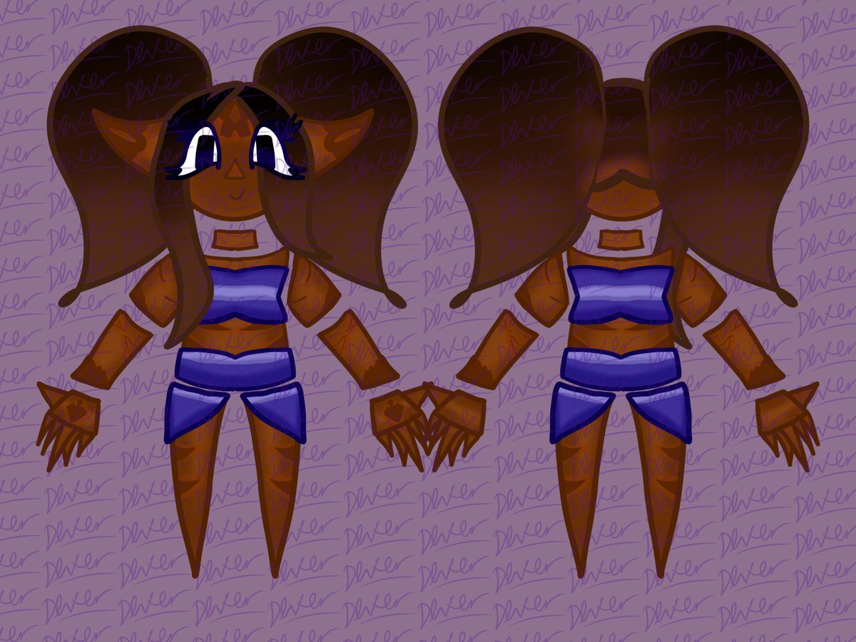 Dorksrule25's tweet photo. @shrimpyfellow Example, my character sheet for mojo's wife Maura, it's in purple and it's repeated, you can't really remove the watermark where i shaded mauras skin because of my unique shading https://t.co/YrWcQ5Y4ME