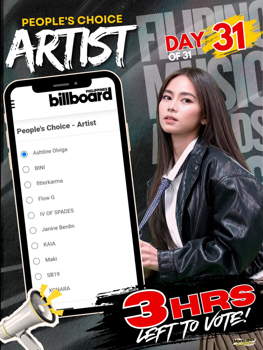 marecakesofash_'s tweet photo. 🛎 VOTE ALERT: Power Up for Ashtine! 🛎

FMA: People's Choice - Artist

D-DAY
📣 DAY 31 OF 31 🥳
🚨 4 HRS LEFT TO VOTE 🥶

🔗: https://t.co/g4h5nBj7Bx

NAG-IBA NA ANG KOLAI NG ATING PUBMAT IBIG SABIHIN LOCKDOWN NA TAYO SA PAGVOTE MGA MARS!! ✊
#AshtineOlviga | Ashtine Olviga https://t.co/2VZxLreE2Y