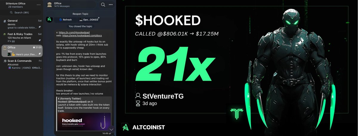 stventure_'s tweet photo. called $HOOKED in the office at 800k a couple days ago, this one is personally my best executed play for this year, and marked hitting my 2026 target https://t.co/JBul6da7Lf
