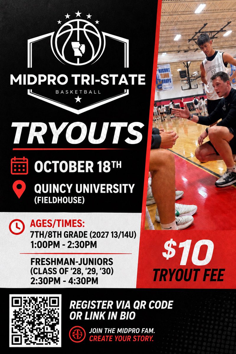 MidProTriState's tweet photo. TRYOUTS ARE 2 WEEKS AWAY! Get registered now! https://t.co/qL4jYS8NBU