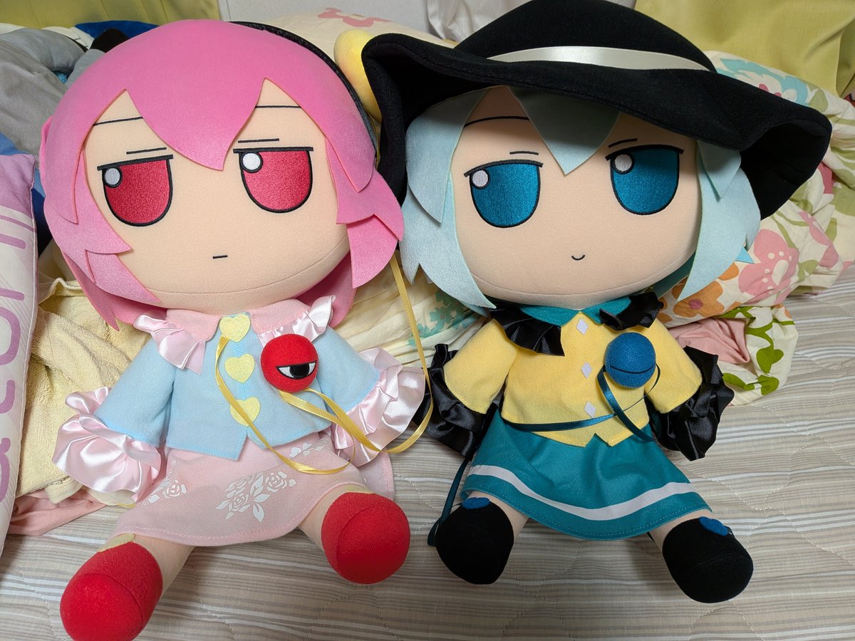 Milotic_0350's tweet photo. まず今回の1番の目当て

真ん中サイズのふもふも幽香andさとこい
普通サイズの慧音です

1時間半並んでようやく買えました😭
正直、今回はこれで疲れたよ……ぬいぐるみとはいえそこそこ重いし……

飾るのは明日やります😑🌀 https://t.co/vsnmEoQPU0