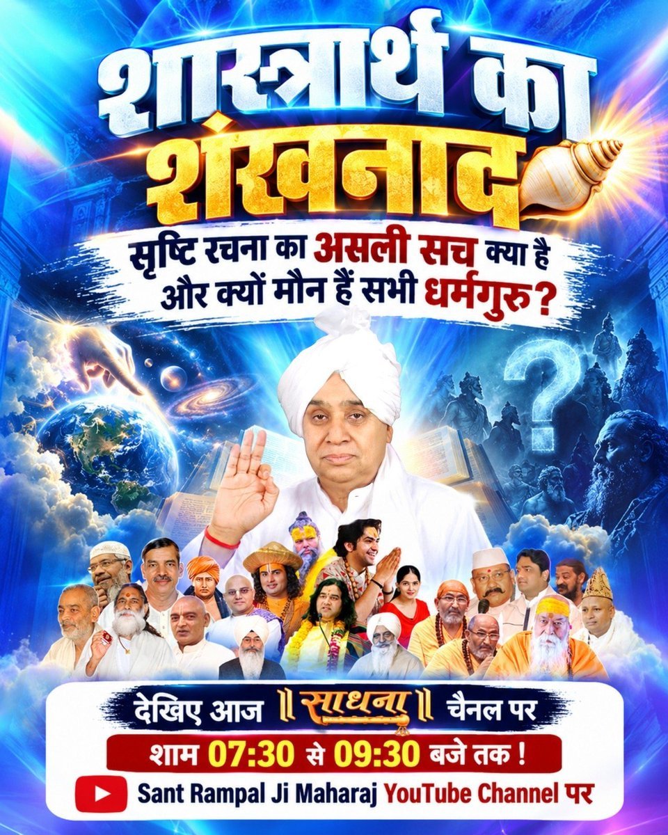 CbMehar's tweet photo. #शास्त्रार्थ_का_शंखनाद_क़िस्त2
सृष्टि रचना का असली सच क्या है और क्यों मौन हैं सभी धर्मगुरु ?
Live on Sant Rampal Ji Yt
@SaintRampalJiM https://t.co/tKNEGjs9Tk