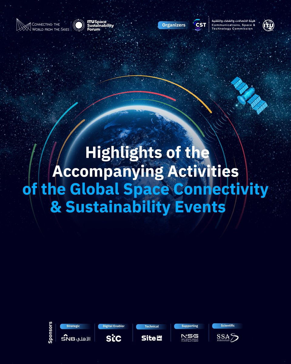 CST_KSA's tweet photo. Discover the Exhibition accompanying the Global Space Connectivity & Sustainability Events, and be part of the event.
Riyadh | CST Headquarters
12 - 14 October 2026
Register Now: https://t.co/PUN3BpQHgb
#SCS26 https://t.co/SWGxUVcIoT