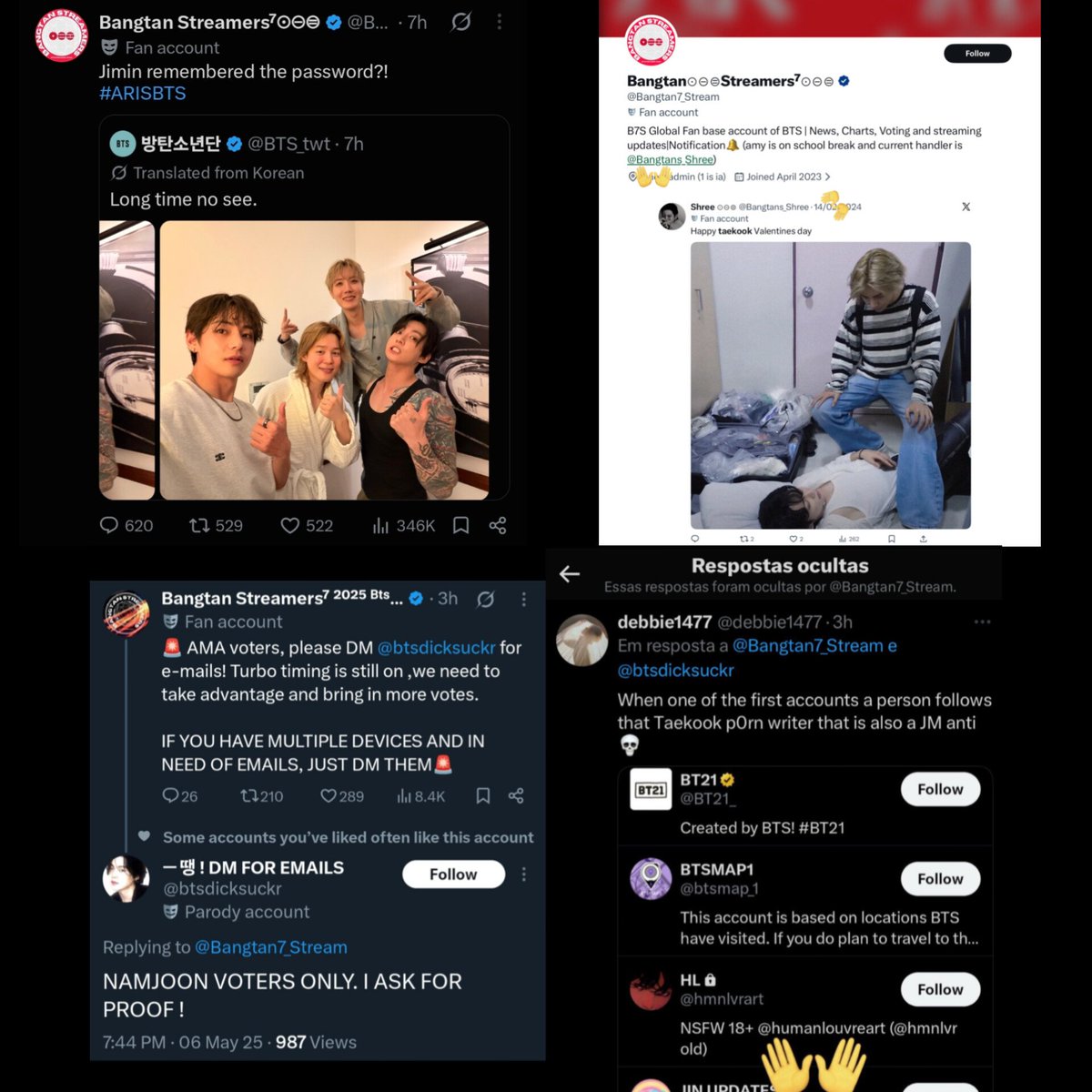 blissmin13_'s tweet photo. KTHs = TAEKOOKERS ARE TRYING TO DRAG JM ‼️

This whole thing about assuming who's using the BTS account on X/Twitter is something ARMY = Tkkrs has been celebrating with @tetebbi

Now this fanbase @Bangtan7_Stream (Tkkrs 💀) wants to pin it on JM

A JM focus only clarified their misinformation, and below, a TH fanbase responded trying to deny the undeniable (KTHs are the ones in GCs with Tkkrs 💀)

KTHs = Tkkrs clearly confirm that it was Taehyung who shared the post and are trying to drag JM with narratives and edits like antis

REPORT AND BLOCK ‼️ 

https://t.co/RIIQpitPwZ 6,2k ex-tkkrs
https://t.co/GbdyoeOAhk 3,5k
https://t.co/8ZUbPrXghE 5,1k
https://t.co/OZQlEYjV3N 9,8k
https://t.co/JbbWrMaKzk 3,4k
