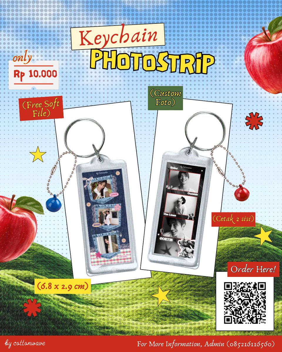 cottonwaveid's tweet photo. [rt &amp; like appreciated]
Open PO Keychain Photostrip 😍 bisa custom foto apapun 😉
💰 10.000 
📝Isi Form → https://t.co/40ANOeUy27
🗓️ OPEN PO : 4 - 11 Oktober 2026 (23.59 WIB)
#Keychain #Photostrip #Bagcharm #KeychainCustom https://t.co/f7LIusc4qB