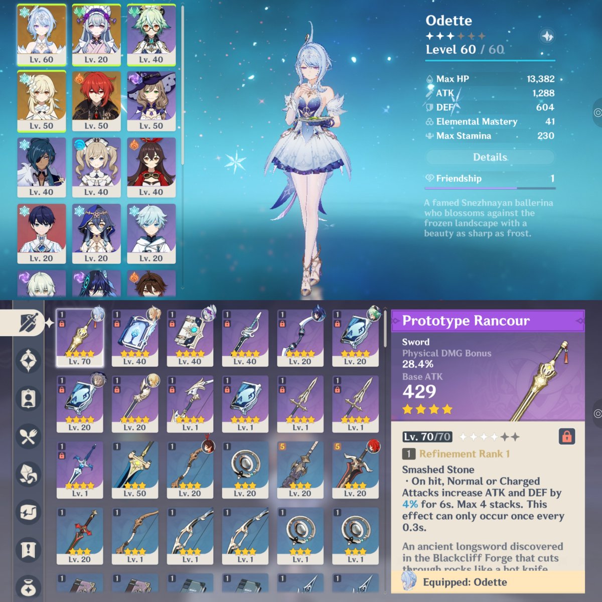 raangetsu's tweet photo. Wts / jual akun genshin, harga 65k

- MC Lumine
- all unset
- minus dl google
- take sgmail baru CE
- third owner, dimainin tipis-tipis

Char: Odette, Mizuki, Diluc (bisa buat stellar team)
Detail dibawah! https://t.co/cb4woy0IX5