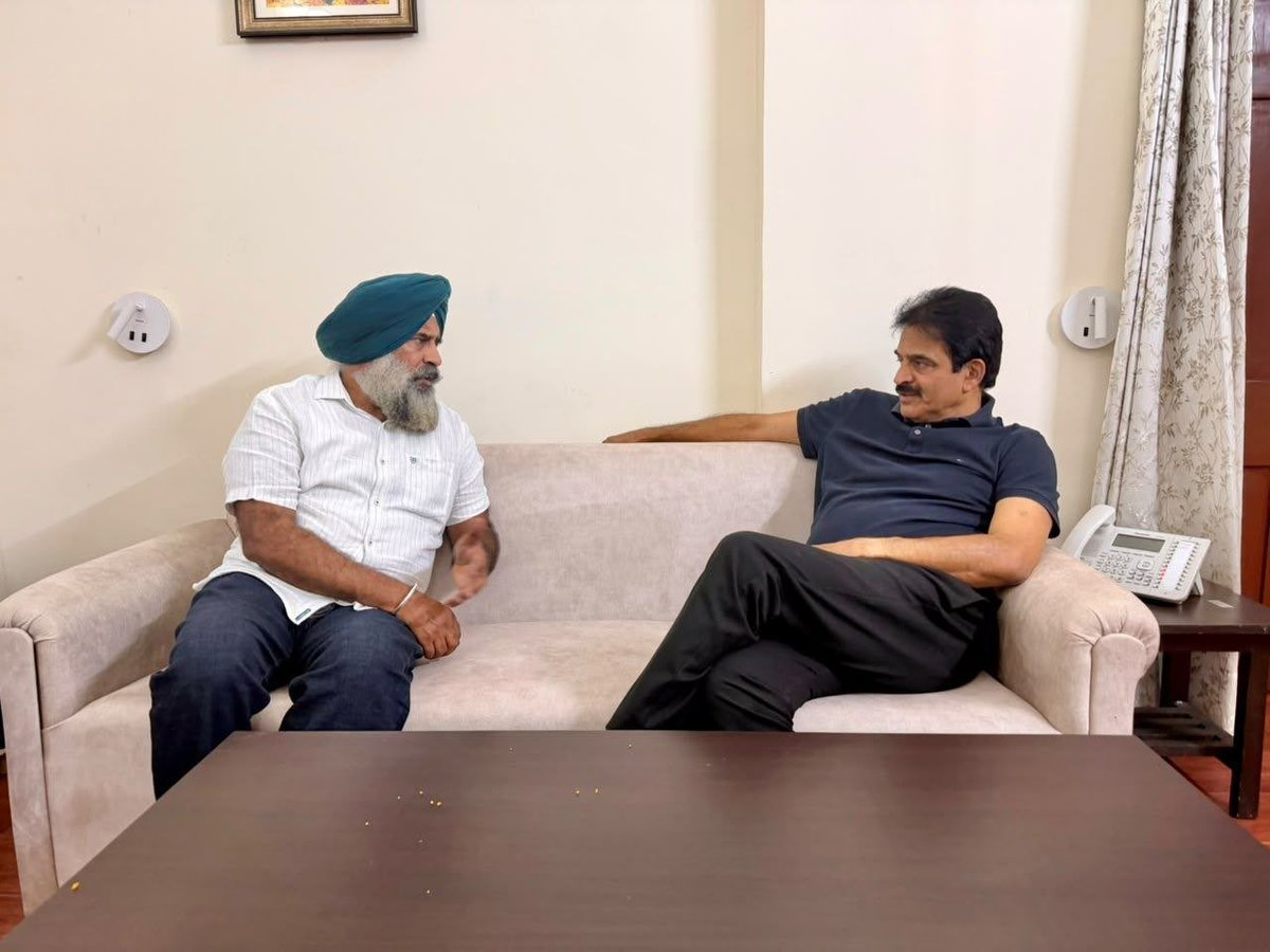 INCPunjab's tweet photo. Punjab Congress President S. Pargat Singh Ji met AICC General Secretary (Organisation), Shri K. C. Venugopal Ji.

Together, we move forward with a shared commitment to serving Punjab and strengthening the Congress.

@PargatSOfficial @kcvenugopalmp https://t.co/5wDERUcBPg