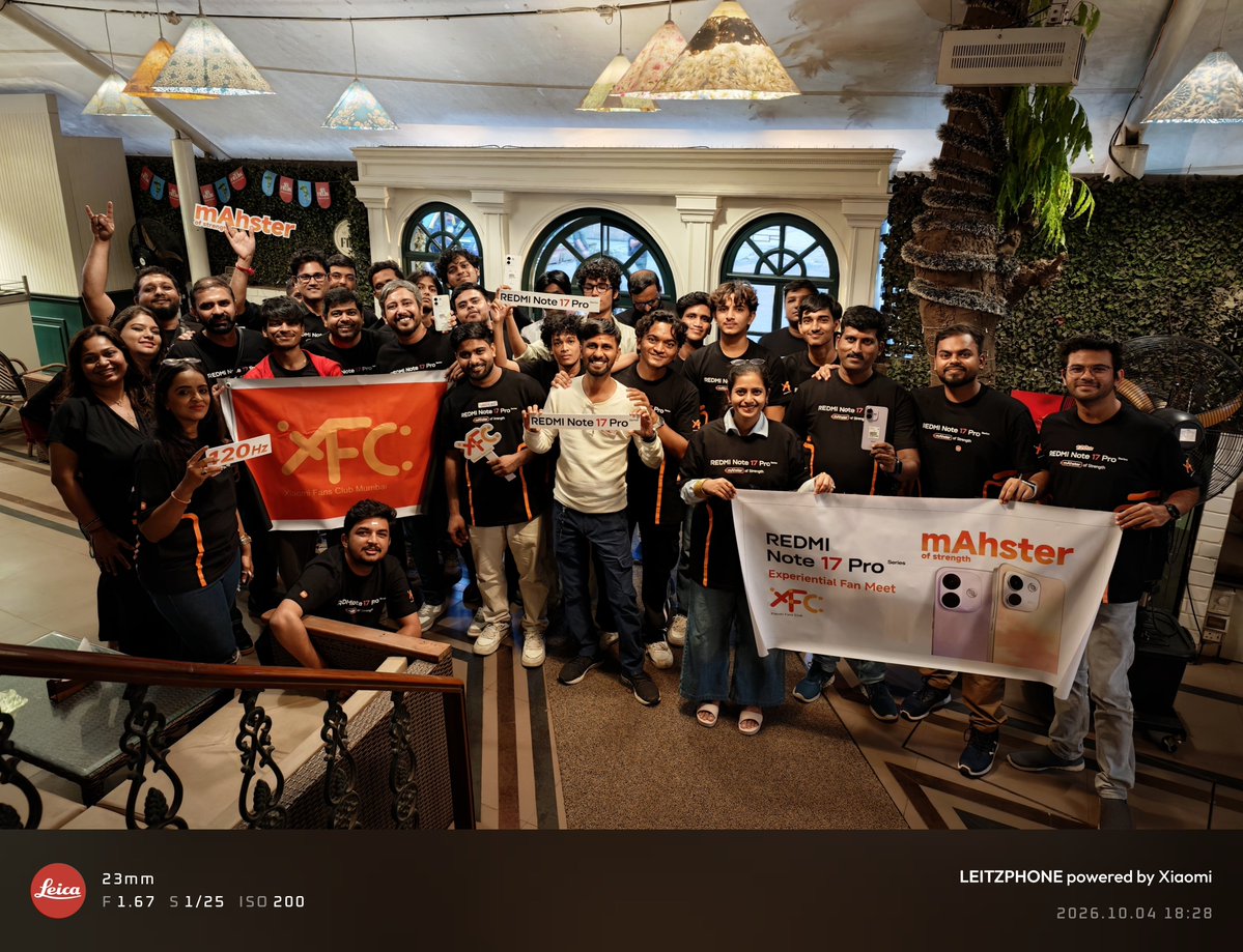 XFCMumbai's tweet photo. Mumbai was 🔥 today!

#XFCMumbai got hands-on with the REDMI Note 17 Pro Series! 📱⚡

Stunning design, exciting features and an amazing community experience! ❤️

REDMI is here to make some serious noise! 🚀

@redmiindia @pixelwithme @Ritij

#XiaomiFansClub #REDMINote17ProSeries https://t.co/6lDxcJIKVh