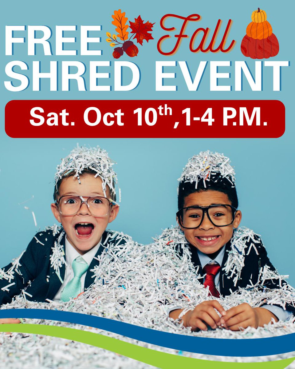 UECUhappy's tweet photo. UECU members are invited to dispose of personal documents at our free and secure Fall paper shredding event at our Wyomissing and Stroudsburg locations on Saturday, October 10th from 1 - 4 P.M. ET. 

https://t.co/lJgMhXMEfZ 

#shred #safety #financialwellness #IDtheft #security https://t.co/1lvpq8dy6v