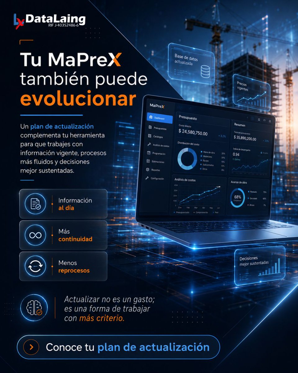 datalaing's tweet photo. 📌 Los planes de actualización ayudan a sostener la operación del software con mayor control y acompañamiento técnico. #MaPreX https://t.co/72TRW5JE71