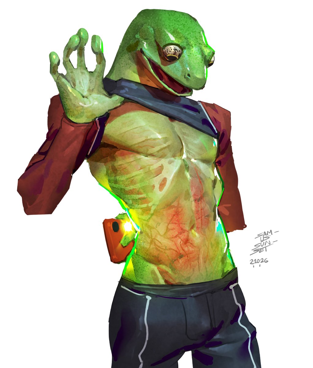 SamusSunset's tweet photo. Weretober Day 4: Glass Frog

"Yo dude check this out..."

#Weretober #Weretober2026 https://t.co/IHad5ljI3H