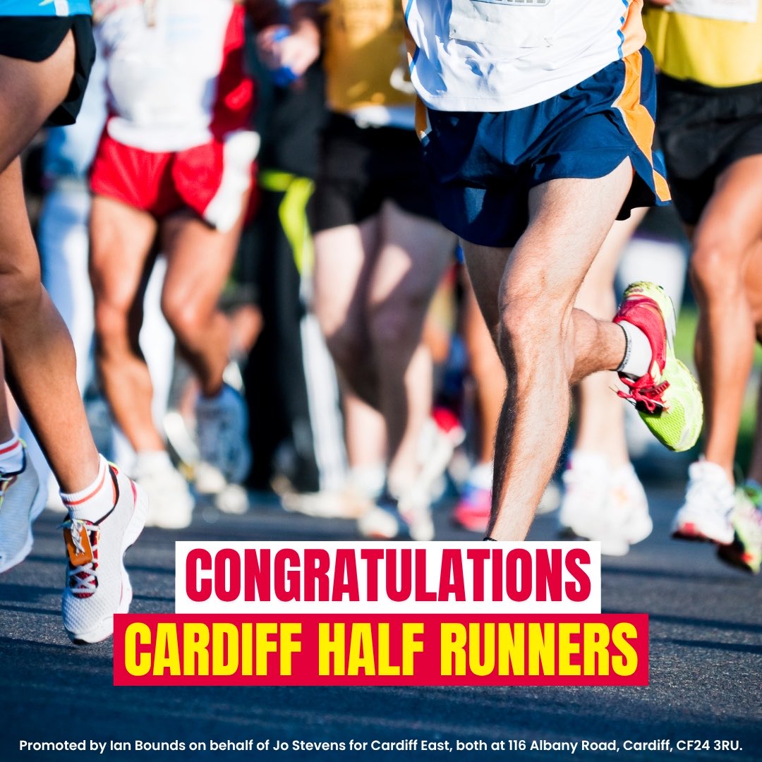 JoStevensLabour's tweet photo. Congratulations to everyone who took part in today's Cardiff Half Marathon and a big thank you to everyone who volunteered, sponsored and provided medical assistance throughout the day. https://t.co/pcXTzhmsjF