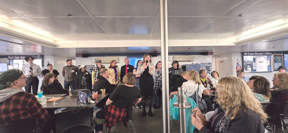 jason_carrick's tweet photo. 90s themed Murder Mystery on the SS Badger last night. A fun date night with my beautiful wife. We guessed the killer but didn't have the motive or reason 100% correct so we didn't win. Still had a blast.
#ludington #michigan #SSBadger #90s #murdermystery https://t.co/WJ2ICMwRFC