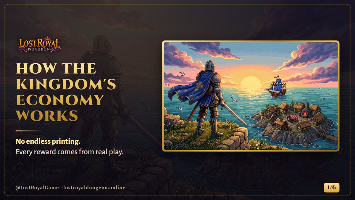 lenatinado's tweet photo. I've been building Lost Royal Dungeon for months. Here's how its economy works 🧵 @LostRoyalGame 

No endless printing. Every reward comes from real play. https://t.co/vYGTrIihpn