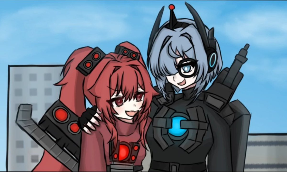 a98z6k's tweet photo. Good sisters till death do us part.（ I will change my painting style later.）😃😃😃 https://t.co/30OTplK3Ll