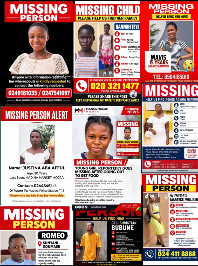 Nanaezze's tweet photo. Suspicions coming in Suggest the recent spike in missing persons have strong correlation with rituals and illegal kidney related syndicates 

Be careful out there 🙏 https://t.co/msT1TrJxZe