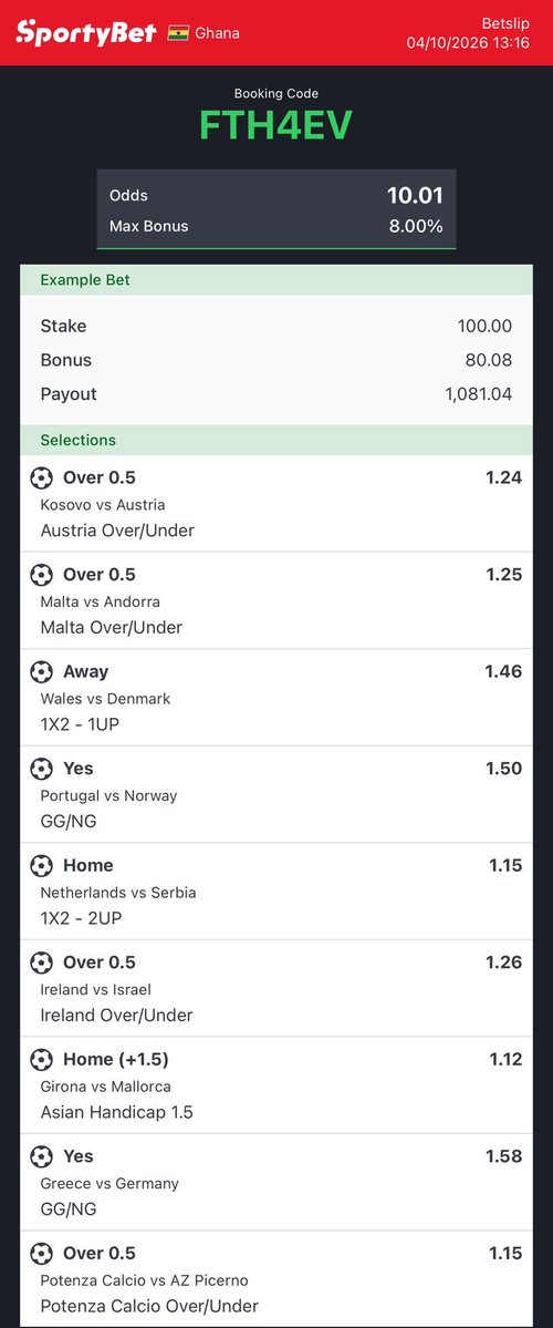 29_xhelo's tweet photo. 10 ODDS FOR THE DAY 🍯❤️

CODE - { FTH4EV } 
good luck 🍀 https://t.co/TPDjFuK196